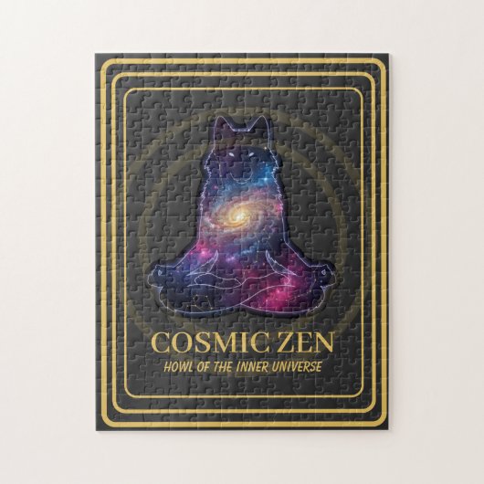 Puzzle Cosmic Zen Wolf – Meditating Galaxy Spirit Animal  (Vertical)