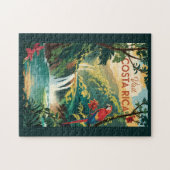 Puzzle Costa Rica Parrot Illustration Travel Art Vintage (Horizontal)