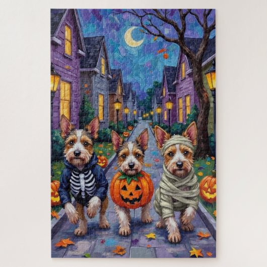 Puzzle Costume d'Halloween de Biewer Terrier Trick ou Tri (Vertical)