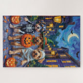 Puzzle Costumes d'Halloween pour chiens Lowchen allant ch (Horizontal)