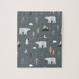 Puzzle Cosy bleu gris hiver dans le village nordique