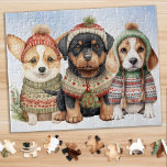 Puzzle Cosy Chien Chien Festin Chien mignon Chiens Noël<br><div class="desc">Vous cherchez une activité ludique et engageante à partager avec votre famille cette saison des Fêtes? Ne cherchez pas plus loin que notre collection de puzzle avec des chiots adorables et ludiques, vêtus de chandails en tricot d'hiver ! En tant qu'amoureux des chiens, vous adorerez la variété de chiens chiots...</div>