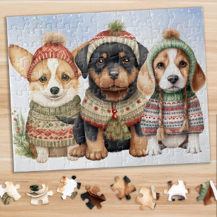 Puzzle Cosy Chien Chien Festin Chien mignon Chiens Noël