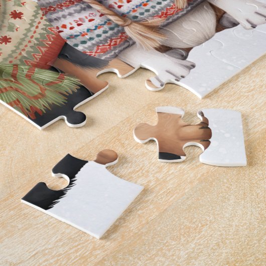 Puzzle Cosy Chien Chien Festin Chien mignon Chiens Noël (Côté)