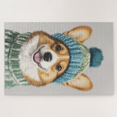 Puzzle Cosy Corgi en hiver (Horizontal)