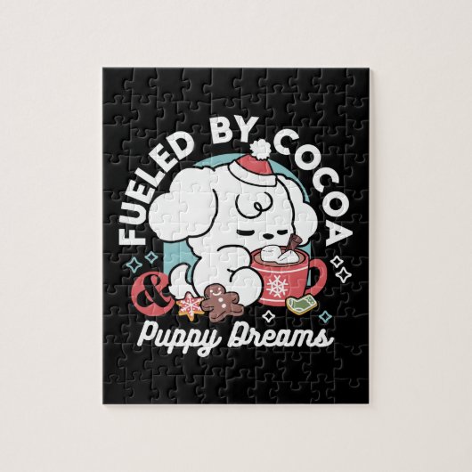 Puzzle Cosy Puppy Dreams - Chocolat chaud et Noël (Vertical)