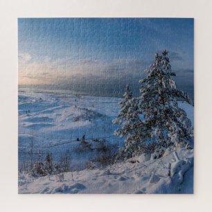 Puzzle Côte de la mer Baltique en hiver enneigé