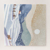 Puzzle Coteau neigeux | Aquarelle hiver (Horizontal)