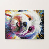 Puzzle Coton De Tulear Chien Portrait Acrylique Art Print (Horizontal)