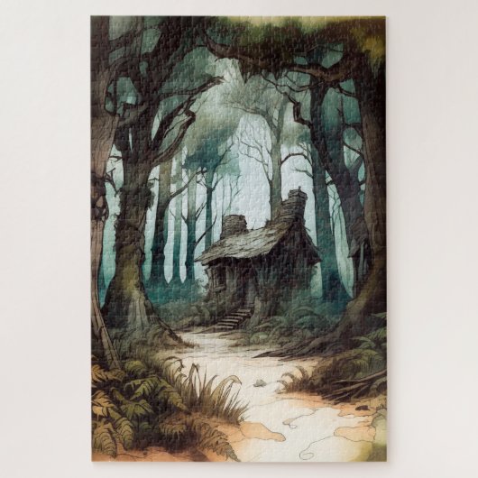 Puzzle Cottage forestier enchanté (Vertical)