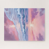 Puzzle Cotton Candy Beach | Pink Ocean Waves Painting (Horizontal)