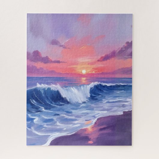 Puzzle Cotton Candy Cove | Pink Ocean Watercolor (Vertical)