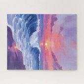 Puzzle Cotton Candy Cove | Pink Ocean Watercolor (Horizontal)