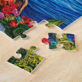 Puzzle Couchage de papier Couché du coucher de soleil à O (Côté)