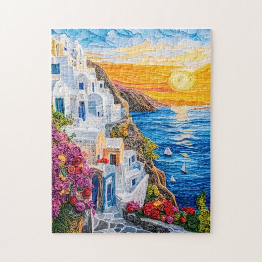 Puzzle Couchage de papier Couché du coucher de soleil à O (Vertical)