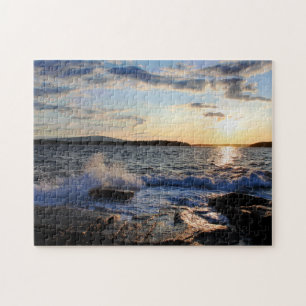 Puzzle 'Coucher de soleil à l'école'
