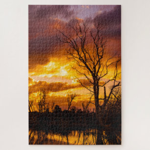 Puzzle Coucher de soleil au bord du lac