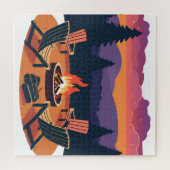 Puzzle Coucher de soleil au feu de camp (Horizontal)