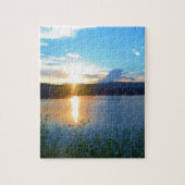 Puzzle Coucher de soleil bleu sur le lac (Vertical)