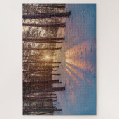 Puzzle Coucher de soleil dans la pinède d'hiver (Vertical)