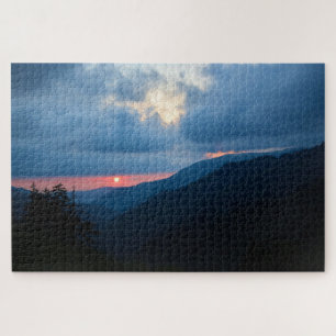 Puzzle Coucher de soleil dans les montagnes fumées - 20x3