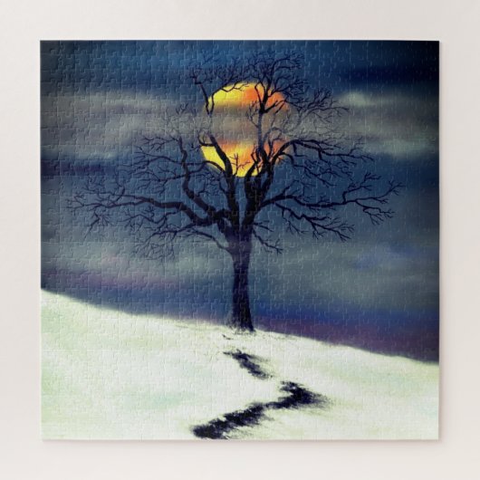 Puzzle Coucher de soleil de l'arbre d'hiver - Collection (Vertical)