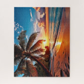 Puzzle Coucher de soleil de plage tropical (Vertical)