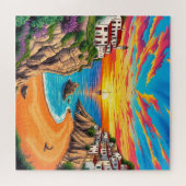 Puzzle Coucher de soleil de plage tropical (Horizontal)