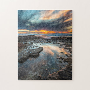 Puzzle Coucher de soleil depuis les bassins de marée