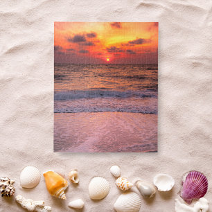 Puzzle Coucher de soleil dramatique sur la plage de Naple