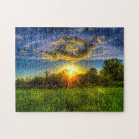 Puzzle Coucher de soleil du soir Wisconsin. (Horizontal)