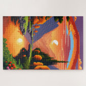 Puzzle Coucher de soleil en pixel art (Horizontal)