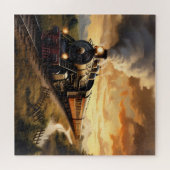 Puzzle Coucher de soleil et train (Horizontal)
