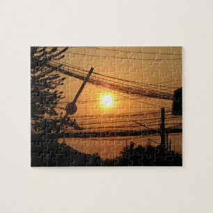 Puzzle Coucher de soleil filaire... Krung Thep, Thaïlande