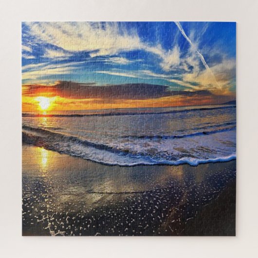 Puzzle Coucher de soleil frais sur la plage (Vertical)