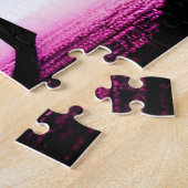 Puzzle Coucher de soleil jaune et violet derrière les arb (Côté)