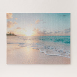 Puzzle Coucher de soleil océanique magnifique avec des va