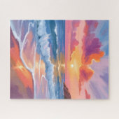 Puzzle Coucher de soleil pastel sur l'océan | Peinture co (Horizontal)