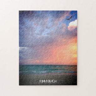 Puzzle Coucher de soleil personnalisé sur la plage MIAMI 