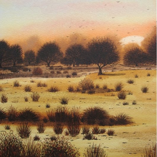 Puzzle Coucher de soleil pittoresque sur les plaines bois