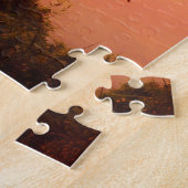 Puzzle Coucher de soleil rose et de lac de pêche (Côté)