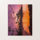 Puzzle Coucher de soleil rose sur la plage d'Hawaii (Vertical)