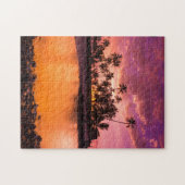 Puzzle Coucher de soleil rose sur la plage d'Hawaii (Horizontal)