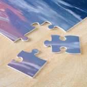 Puzzle Coucher de soleil rose violet | Aquarelle reflets  (Côté)