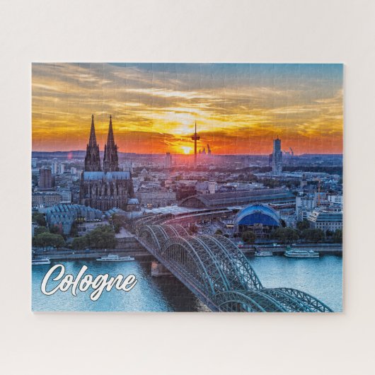 Puzzle Coucher de soleil sur Cologne, Allemagne (Horizontal)