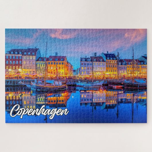 Puzzle Coucher de soleil sur Copenhague, Danemark (Horizontal)