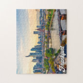 Puzzle Coucher de soleil sur Francfort, Allemagne (Vertical)