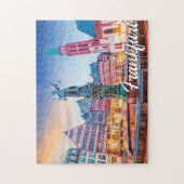 Puzzle Coucher de soleil sur Francfort, Allemagne (Vertical)