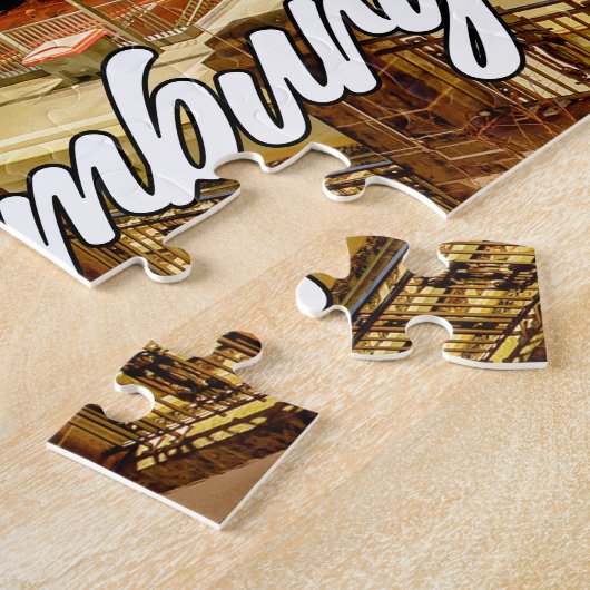 Puzzle Coucher de soleil sur la belle Hambourg, Allemagne (Côté)