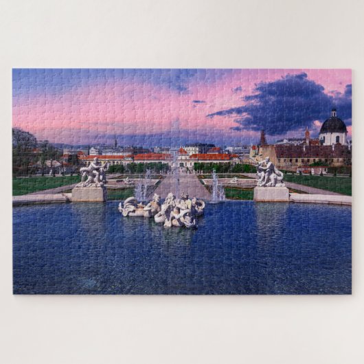 Puzzle Coucher de soleil sur la fontaine de Vienne (Horizontal)